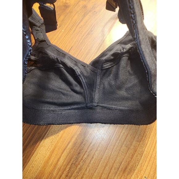 Lunaire Bra Wireless Size 34d Black Lace 16041 - Picture 6 of 8